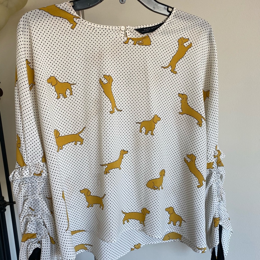 Zara dog print shirt